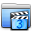 Aqua Stripped Folder Movies Icon 32x32 png